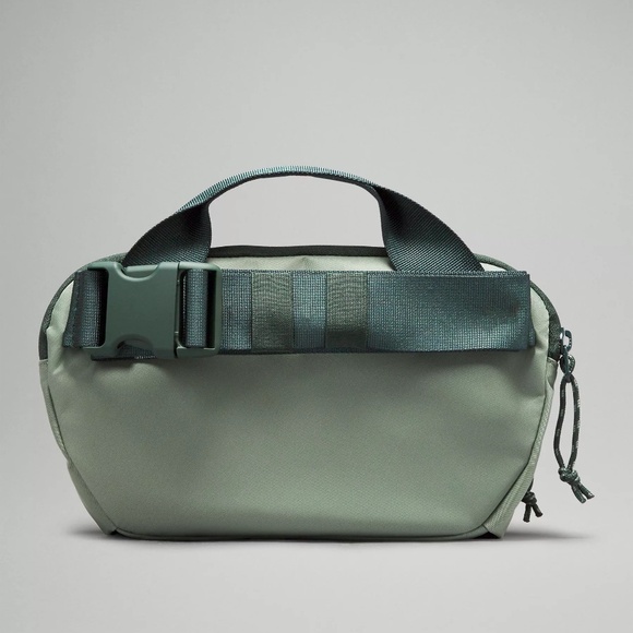 lululemon NWT All Day Essentials Belt Bag 2.5L Grey Eucalyptus/Legacy Green - Picture 2 of 3